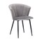 Armen Living Lulu Contemporary Dining Chair in Black Powder Coated Finish and Gray Velvet LCLUCHBLGREY - alternate 1